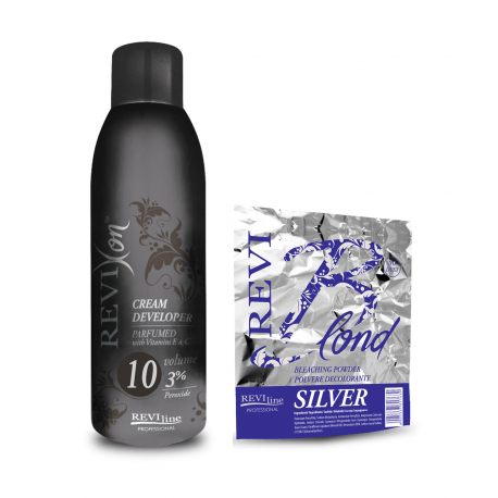 Silver Bleaching Powder 500 g with Cream Developer 1 L Volume 10 (3%)