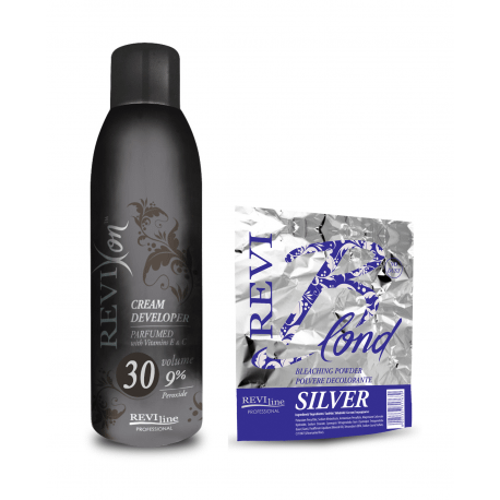 Silver Bleaching Powder 500 g with Cream Developer 1 L Volume 30 (9%)