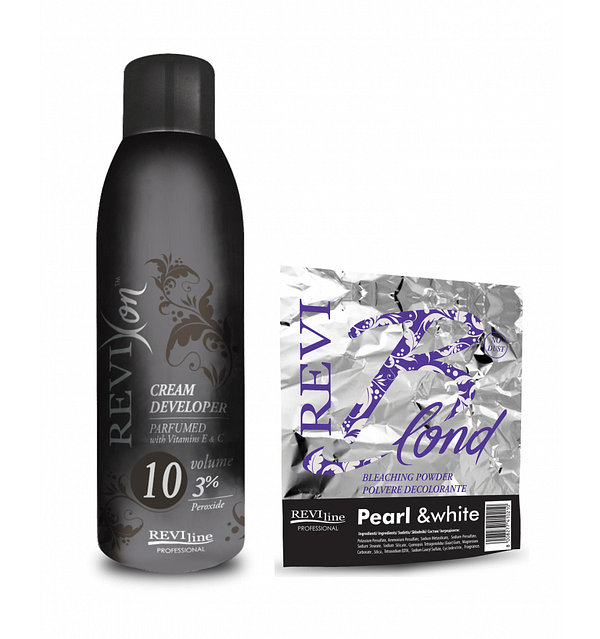 Reviline Blond Bleaching Powder Kit with 10 Vol Developer